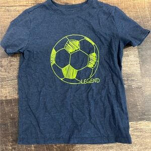 Cat & Jack Navy Blue Tee with Lime Soccer Graphic